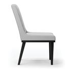 Cadeira Sala De Jantar Base Madeira Preto Kit 2 Sofia Suede D03 - D'rossi Cor Cinza