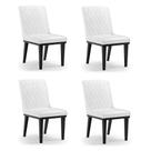 Cadeira Sala de Jantar Base Madeira Preto kit 4 Sofia Sintético PU Branco D03 - D'Rossi