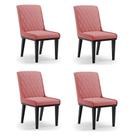 Cadeira Sala De Jantar Base Madeira Preto Kit 4 Sofia Suede D03 - D'rossi Cor Rose Cadeira Sala De Jantar Base Madeira Preto Kit 4 Sofia Suede D03 - D'rossi Cor Rose