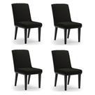 Cadeira Sala De Jantar Base Madeira Preto Kit 4 Sofia Suede Preto D03 - D'rossi Cadeira Sala De Jantar Base Madeira Preto Kit 4 Sofia Suede Preto D03 - D'rossi