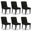 Cadeira Sala De Jantar Base Madeira Preto Kit 6 Sofia Suede D03 - D'rossi Cor Preto Cadeira Sala De Jantar Base Madeira Preto Kit 6 Sofia Suede D03 - D'rossi Cor Preto