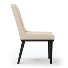 Cadeira Sala De Jantar Base Madeira Preto Kit 8 Sofia Suede D03 - D'rossi Cor Bege