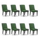 Cadeira Sala De Jantar Base Madeira Preto Kit 8 Sofia Suede Verde D03 - D'rossi Cadeira Sala De Jantar Base Madeira Preto Kit 8 Sofia Suede Verde D03 - D'rossi