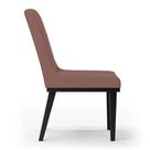 Cadeira Sala De Jantar Base Madeira Preto Kit 8 Sofia Veludo D03 - D'rossi Cor Rose