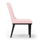 Cadeira Sala De Jantar Base Madeira Preto Sofia Suede D03 - D'rossi Cor Rosa Bebê