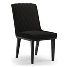 Cadeira Sala De Jantar Base Madeira Preto Sofia Suede Preto D03 - D'rossi Cadeira Sala De Jantar Base Madeira Preto Sofia Suede Preto D03 - D'rossi