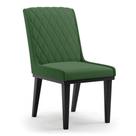 Cadeira Sala De Jantar Base Madeira Preto Sofia Suede Verde D03 - D'rossi Cadeira Sala De Jantar Base Madeira Preto Sofia Suede Verde D03 - D'rossi