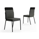 Cadeira Sala de Jantar Duo 1739 Aço Kit 2 Uni Preto/Linho Grafite/material sintético Preto - Carraro