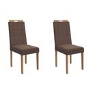 Cadeira Sala de Jantar Flora 2CAD150 Madeirado Kit 2 Un Carvalho/Suede Capuccino - Kappesberg