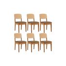 Cadeira Sala de Jantar Havana Premium Kit 6 Un Naturalle/Suede Capuccino - Rufato