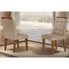 Cadeira Sala de Jantar Imperatriz Kit 2 Un Imbuia/Linho Bouclê Creme - Rufato