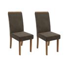 Cadeira Sala de Jantar Íris 2CAD142 Madeirado Kit 2 Un Canela/Suede Capuccino - Kappesberg