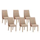 Cadeira Sala de Jantar Ivy Kit 6 Un Nature/Courano/Caramelo/Creme - Henn