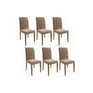 Cadeira Sala de Jantar Juliana Kit 6 Un Madeira/Suede Joli - Cimol