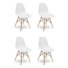 Cadeira Sala De Jantar Kit4 Eiffel Eames Base Madeira Branco F02 - D'rossi