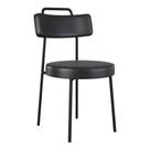 Cadeira Sala de Jantar Kobe Estofada com Encosto material sintético Preto - Desk Design