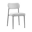 Cadeira Sala de Jantar Lavínia Estofada Base Preto Bouclê Cinza - Desk Design