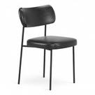 Cadeira Sala de Jantar Lila Estofada com Encosto material sintético Preto - Desk Design