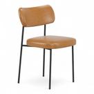 Cadeira Sala de Jantar Lila Estofada com Encosto material sintético Whisky - Desk Design Cadeira Sala de Jantar Lila Estofada com Encosto material sintético Whisky - Desk Design