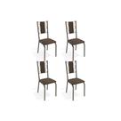 Cadeira Sala de Jantar Lisboa 4C076 Aço Kit 4 Uni Bronze/Marrom 21 - Kappesberg