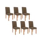 Cadeira Sala de Jantar Maia Kit 6 Un Cinamomo/Suede Mascavo Chocolate - Cimol