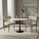 Cadeira Sala de Jantar Margara Kit 2 em Aço Preto Napoli Impermeável D03 - D Rossi