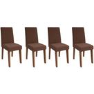 Cadeira Sala de Jantar Milena Kit 4 Un Savana/Suede Chocolate - Cimol