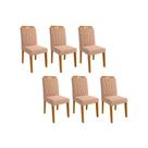Cadeira Sala de Jantar Paola Kit 6 Un Nature/Suede Nude Bege - Cimol Cadeira Sala de Jantar Paola Kit 6 Un Nature/Suede Nude Bege - Cimol