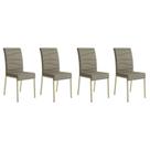 Cadeira Sala de Jantar Wave 1754 Kit 4 Un Dourado/Linho Bamboo/Courano Bamboo/Noce - Carraro