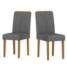 Cadeira Sala Jantar Amanda Kit 2 Ype/Veludo Cinza