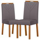 Cadeira Sala Jantar Anitta Kit 2 Ype/Veludo Cinza