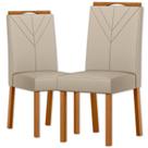 Cadeira Sala Jantar Anitta Kit 2 Ype/Veludo Nude