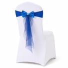 Cadeira Sash Bow Azul Royal com tule para decoração de casamento x10 Cadeira Sash Bow Azul Royal com tule para decoração de casamento x10