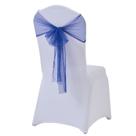 Cadeira Sash Bow Organza Royal Blue para decoração de banquetes de casamento