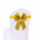 Cadeira Sashes Gold Satin com laço de borboleta para casamento x10