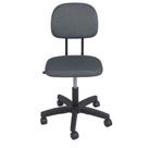 Cadeira secretaria com regulagem de altura L duplo base com rodízio tecido cinza/preto