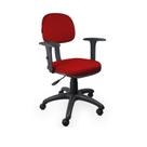 Cadeira Secretaria Ergonomica Vermelha Com Braços