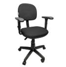 Cadeira Secretaria Giratória De Escritório Braço Digitador Com Regulagem de Altura Jserrano Preto