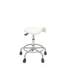Cadeira Sela 62cm Estética Dentista Cromada Branco sem encosto