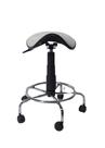 Cadeira sela estética s/ encosto c/ regulagem de altura , dentista, tatuador, manicure - base cromada corano branco Cadeira sela estética s/ encosto c/ regulagem de altura , dentista, tatuador, manicure - base cromada corano branco