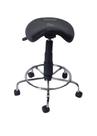 Cadeira sela estética s/ encosto c/ regulagem de altura , dentista, tatuador, manicure - base cromada corano preto Cadeira sela estética s/ encosto c/ regulagem de altura , dentista, tatuador, manicure - base cromada corano preto
