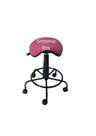 Cadeira sela estética s/ encosto c/ regulagem de altura , dentista, tatuador, manicure - base de ferro corano rosa claro