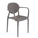 Cadeira Slick com Braço Cinza Mushroom