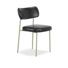 Cadeira Stela Champanhe de Jantar material sintético Preto - Vallisa Decor