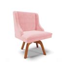 Cadeira Suede Rosa Bebê Giratória De Madeira Cadeira Suede Rosa Bebê Giratória De Madeira
