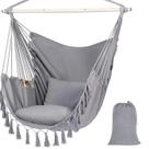 Cadeira suspensa Nordic Canvas com borlas e almofadas