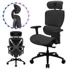 Cadeira ThunderX3 Cinza Para Escritório Modelo Gamer Ergonômica Alto Conforto Suporta Até 125Kg Apoio Ajustável de Cabeça e Braço
