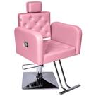Cadeira Tokyo Reclinável Hidráulica Base Quadrada Rosa Claro