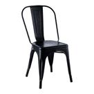 Cadeira Tolix Iron Design Preto Brilhante Aço Industrial Sala Cozinha Jantar Bar Garden Life