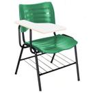 Cadeira Universitária Plástica Prancheta MDF Cor Verde Masticmol Cadeira Universitária Plástica Prancheta MDF Cor Verde Masticmol